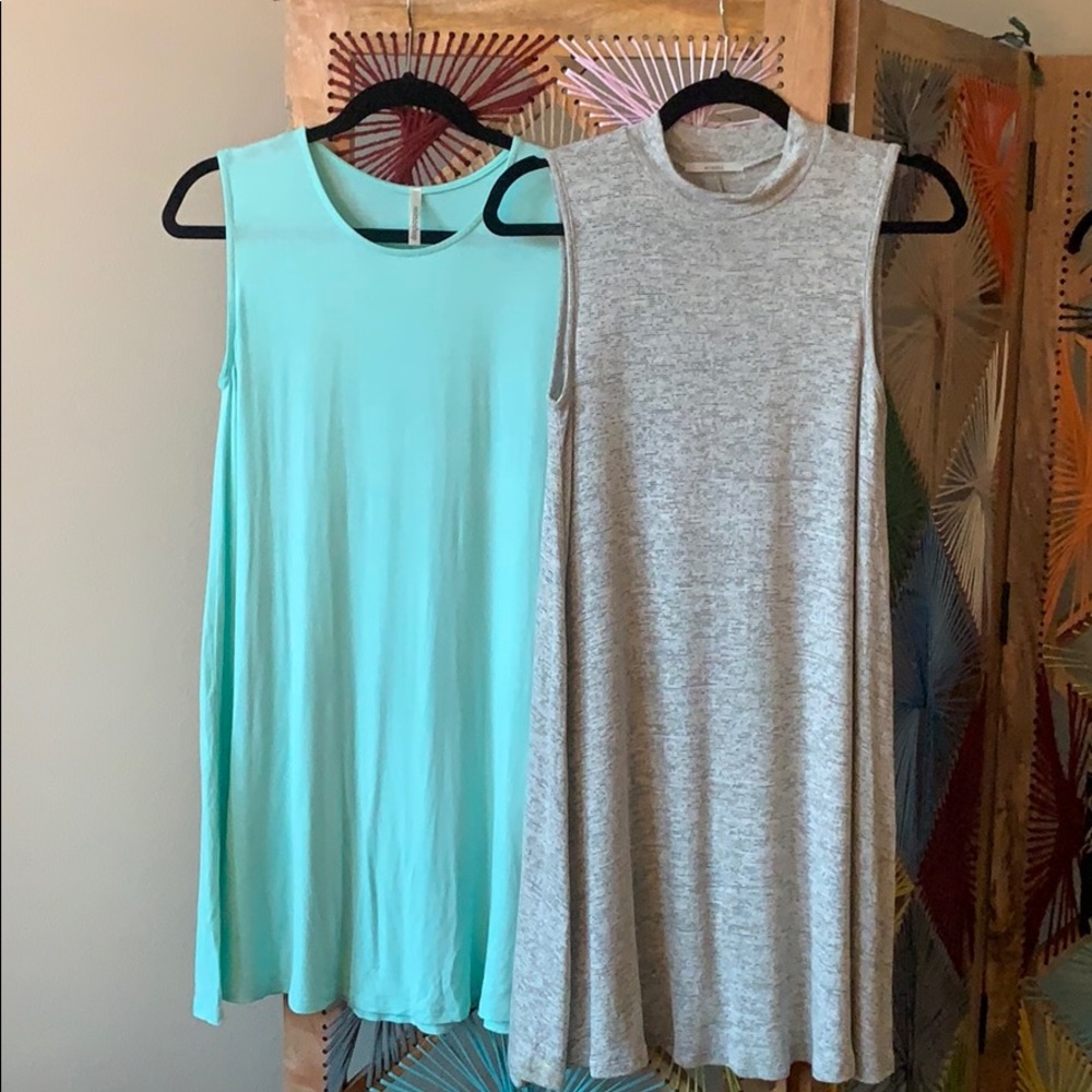 Two light flowy sleeveless dresses!
